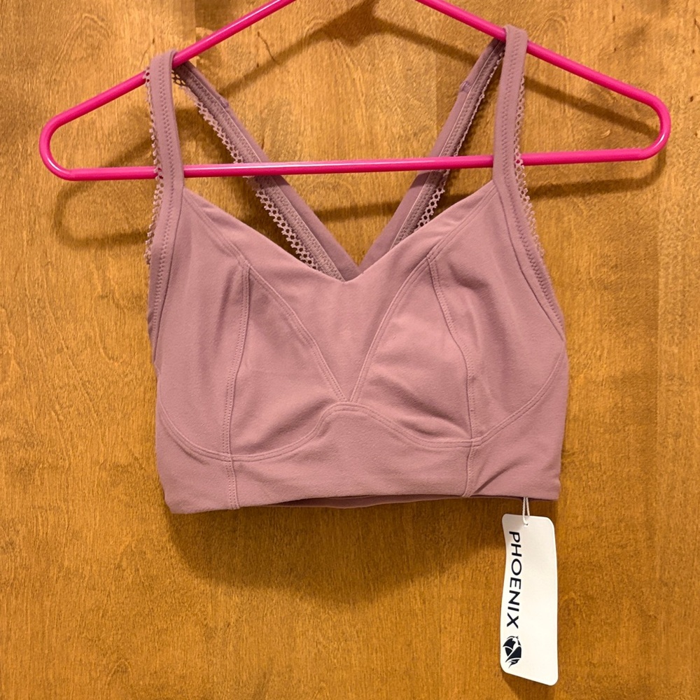 522. Phoenix Mauve Longline Sports Bralette